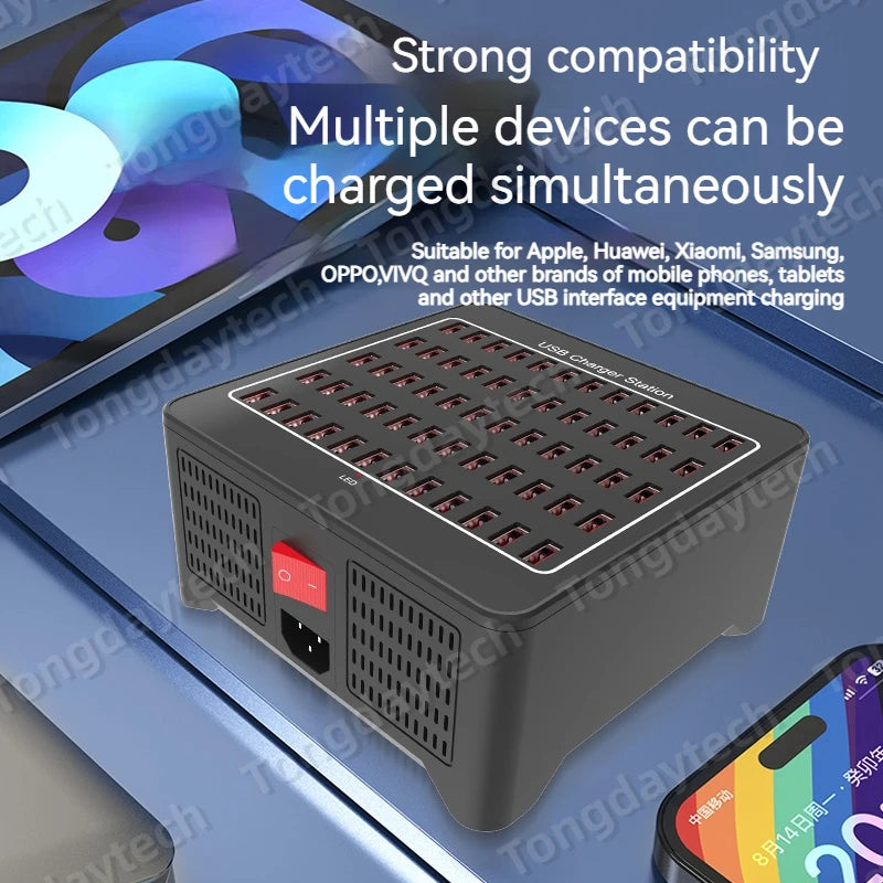300W Universal Multi USB Charger Station 60 Ports Fast Charg