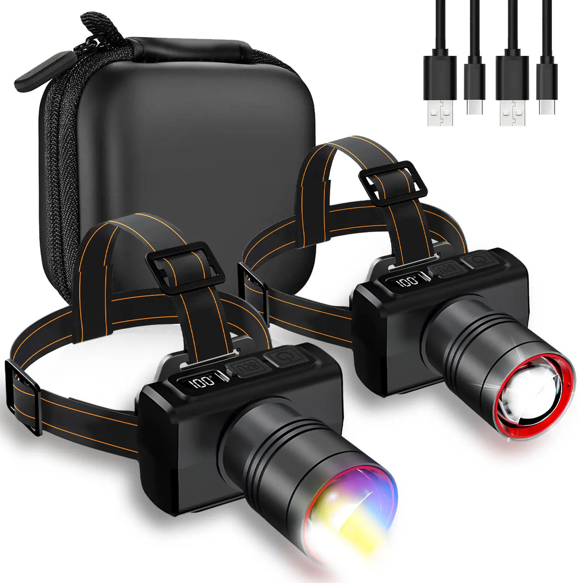 USB Rechargeable Headlamp Super Bright Head Light Motion Sen