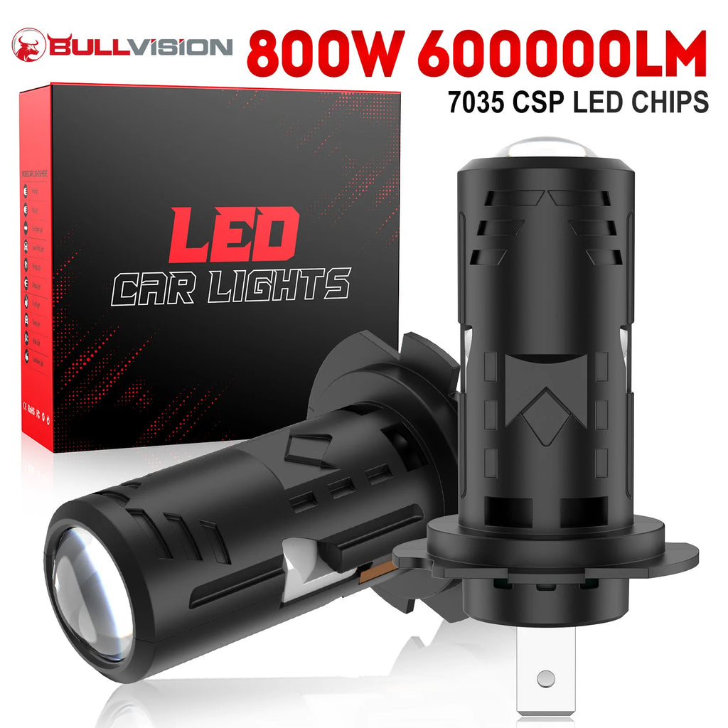 800W H7 LED Headlight Mini Lens Projector 600000LM 1 1 Mini 