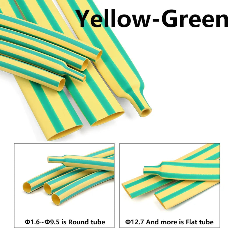 Yellow-Green 3 1 Heat Shrink Tube With Glue 1.6mm - 50mm Dua