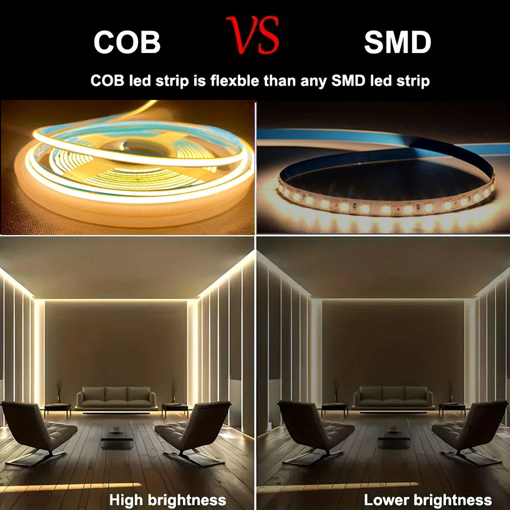 3mm Ultra Thin Led COB Strip USB 5V Flexible Led Strip Light