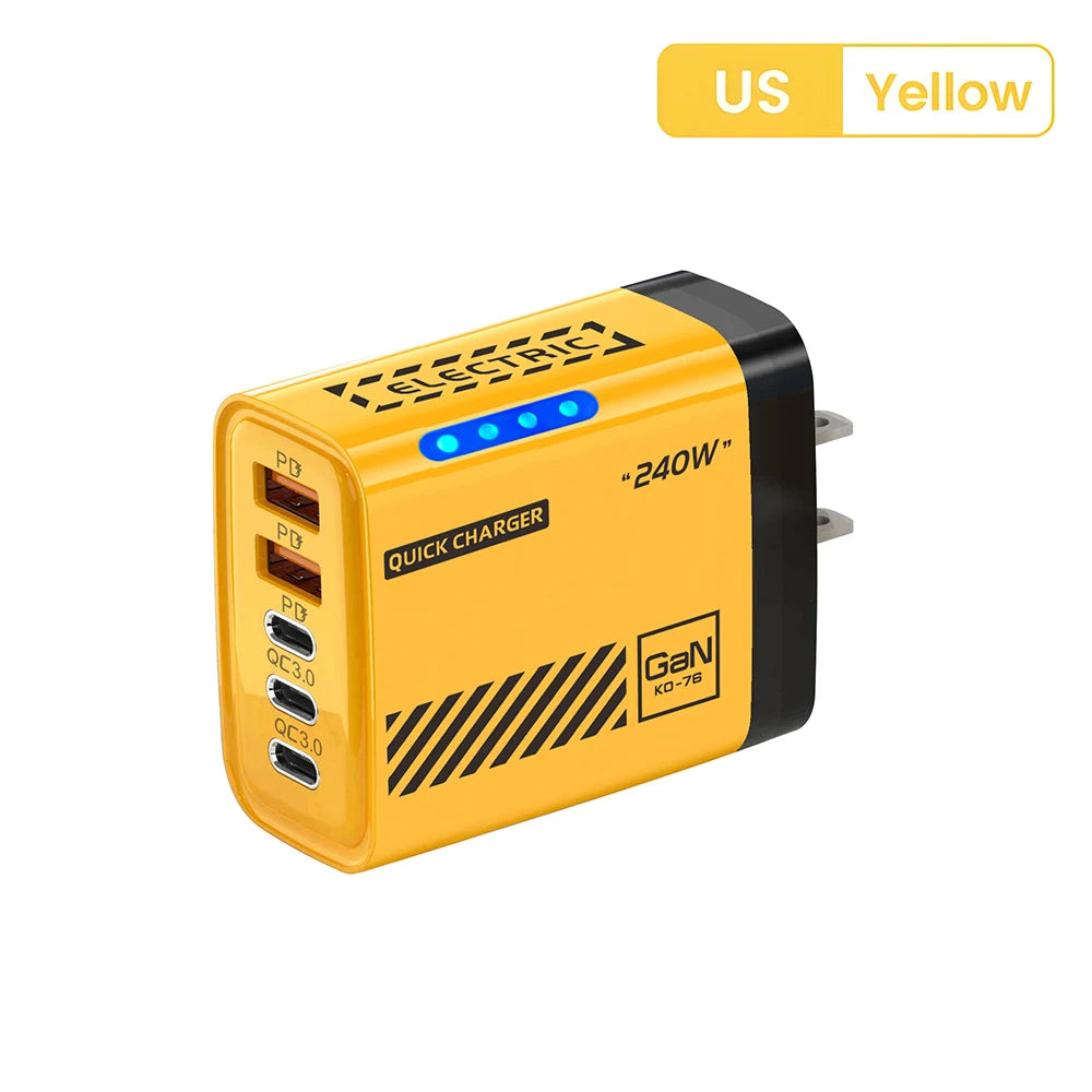 5 Ports Fast Charger Type C Quick Charge 3.0 USB C Wall Charger Adapter For iPhone 17 Pro Samsung Xiaomi mi PD USB Fast Charging