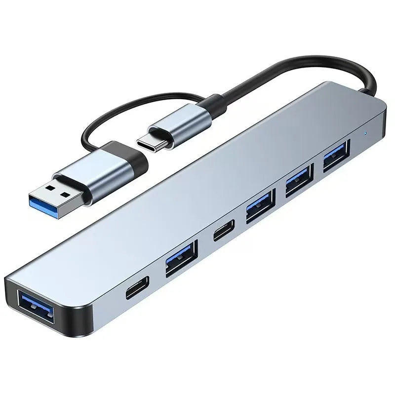 USB C Hub USB Splitter 8 in 1 USB Extender with 4 USB Port 1