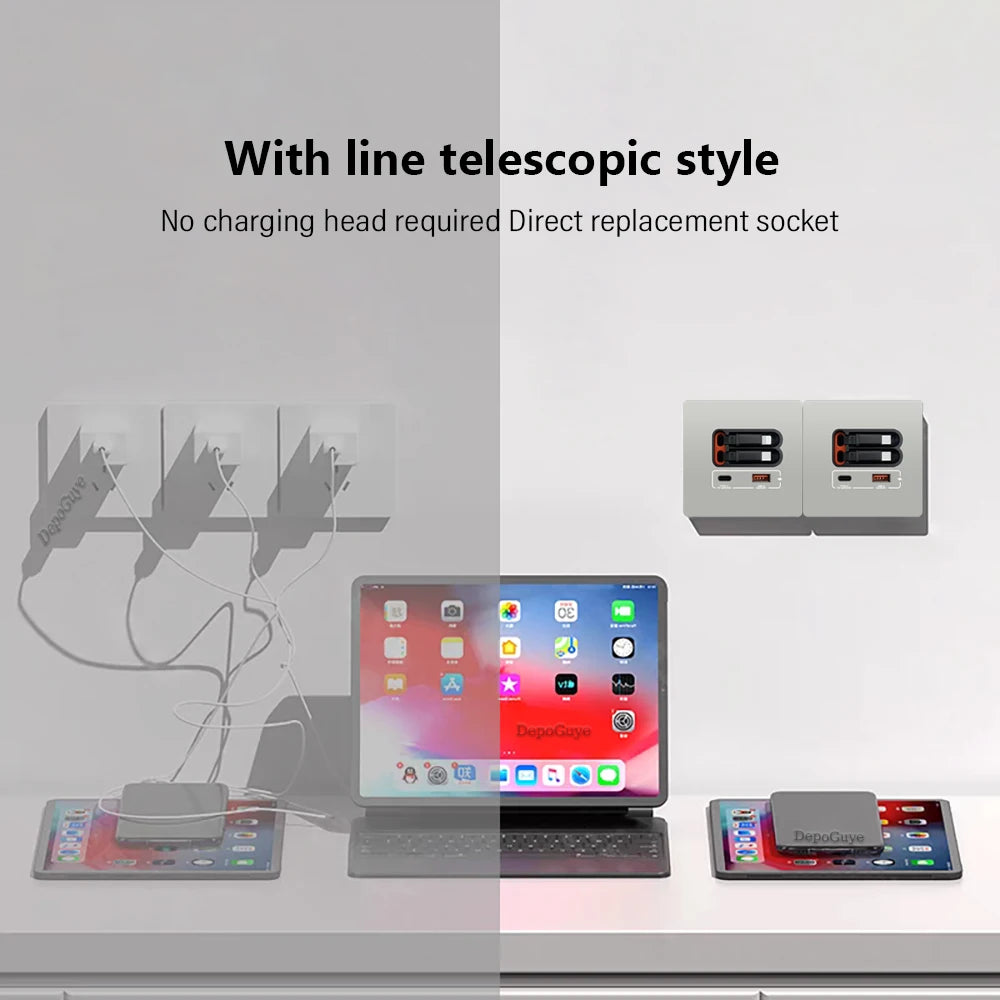 EU Universal 20W USB C Smart Socket Panel With Dual Type-c F