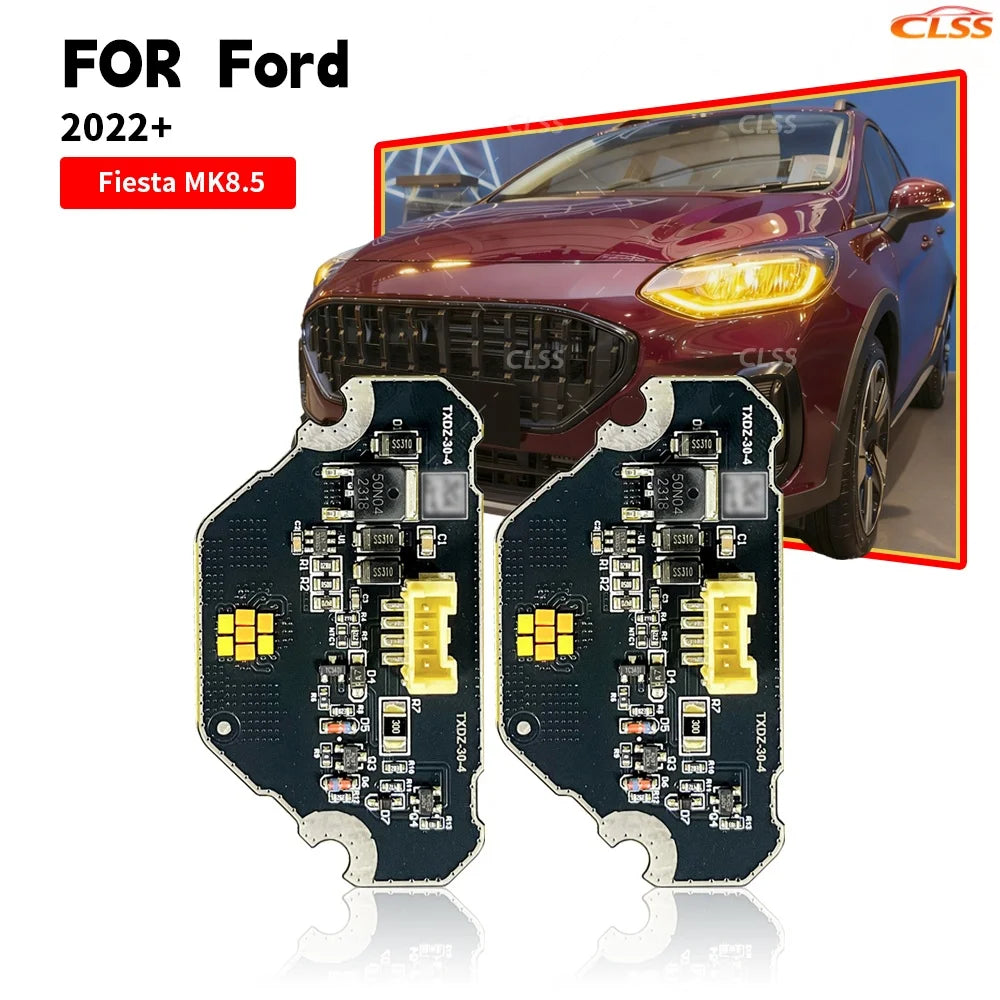DRL LED Boards Angel Eyes Headlight Daytime Running Light Module For Ford Fiesta MK8.5 Focus ST-Line MK4.5