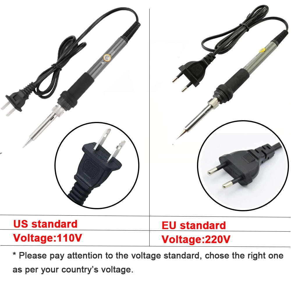 60W Adjustable Temperature Electric Soldering Iron EU 220V /