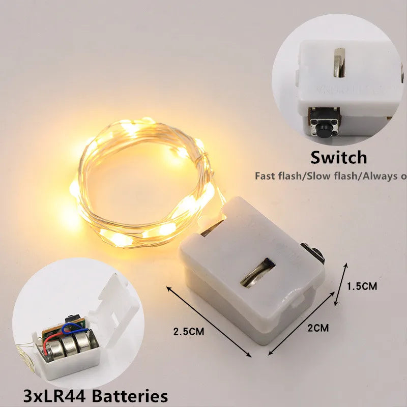 LED Fairy Lights Button Battery Light String Christmas Weddi