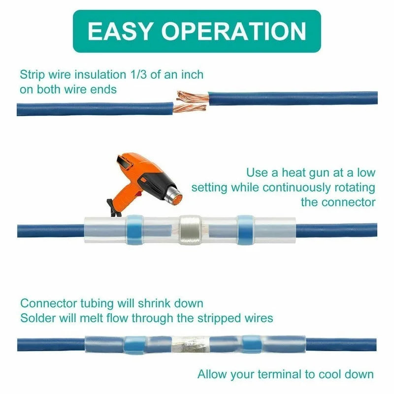 26-10AWG Wire Connector Heat Shrink with Solder Splices Wate