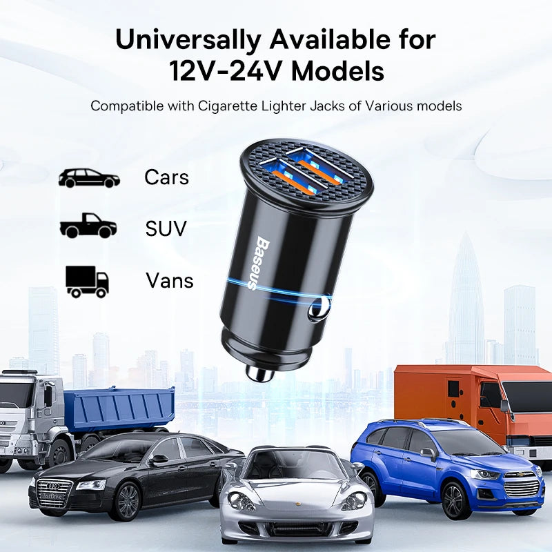 Baseus 30W USB Car Charger Quick Charge 4.0 3.0 FCP SCP USB 