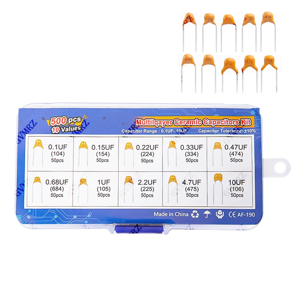 10Values 0.15UF 0..22UF 0.33UF monolithic ceramic capacitor 