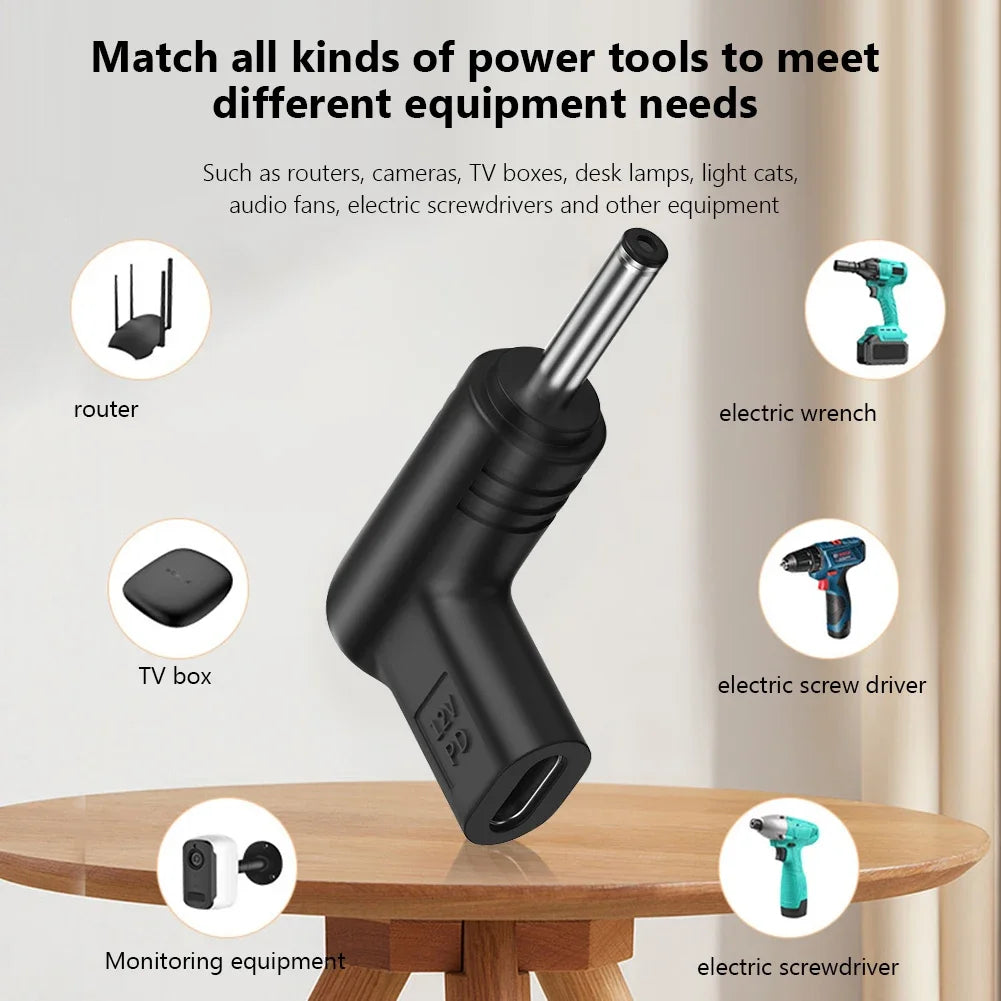 12V Power Connector Multifunctional Type C To DC Jack Plug C