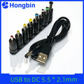 Universal Power Cable USB to DC 5.5 2.1mm Jack 5V Charging C
