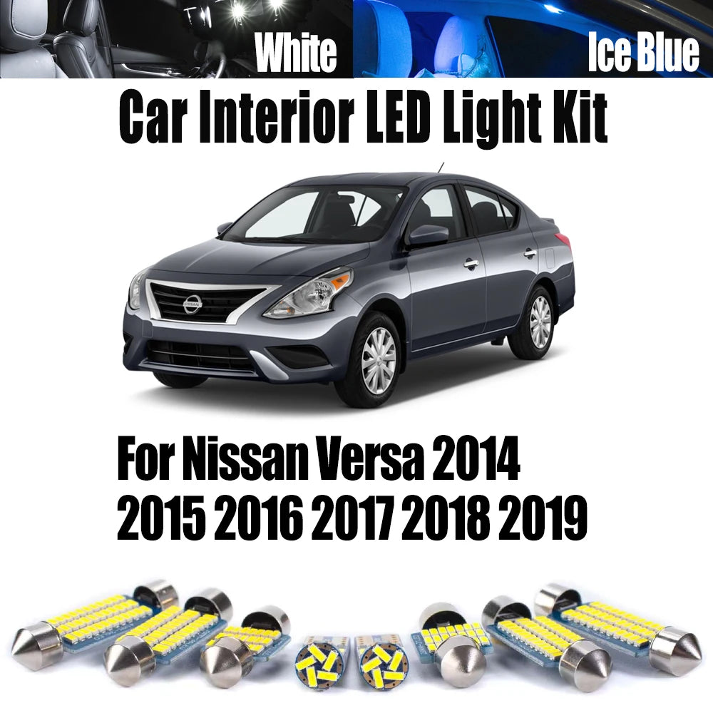 10-Piece LED Interior Light Kit for Nissan - Canbus Error-Free Interior Bulbs