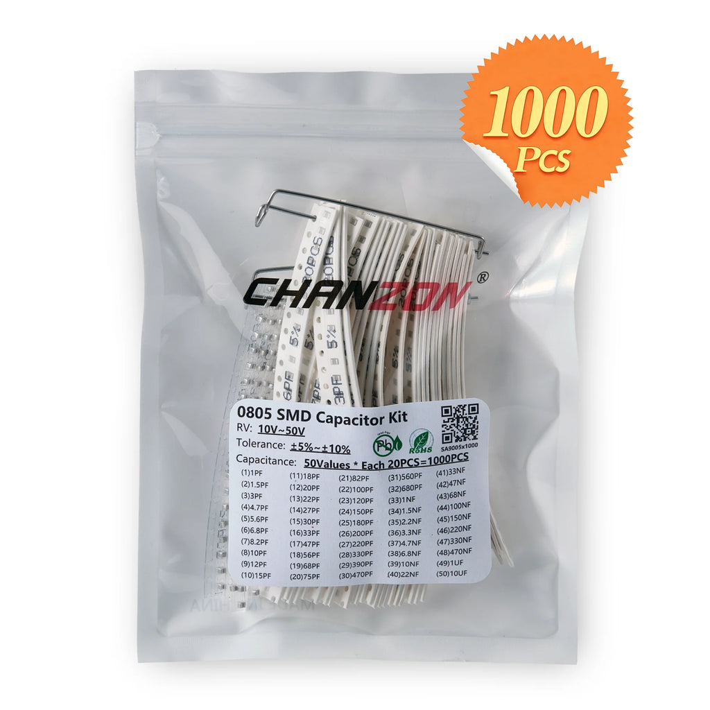Brand New 0402 0603 0805 1206 SMD Capacitor Assorted Kits MLCC Thick Film Chip Capacity Assortment 10pF 22pF 100pF 1nF 10nF