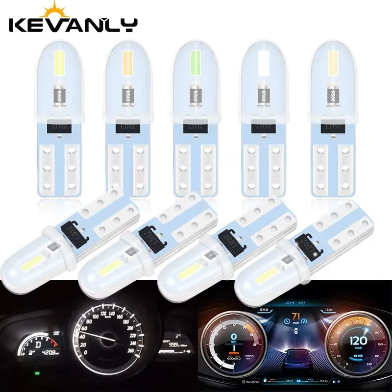 10pcs T5 W3W LED Bulb 3014 2SMD Super Bright Car Interior Da