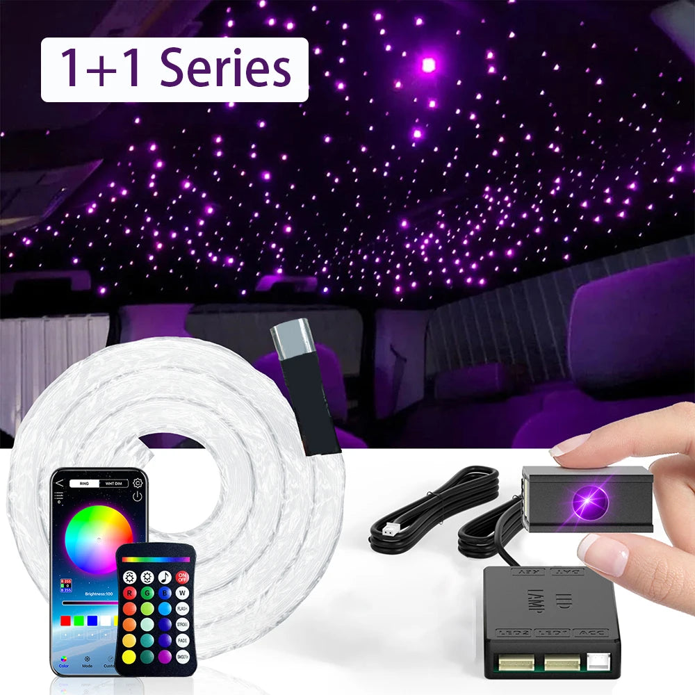RGBW 1+1 Split Machine Car Roof Star Light APP Control Fiber