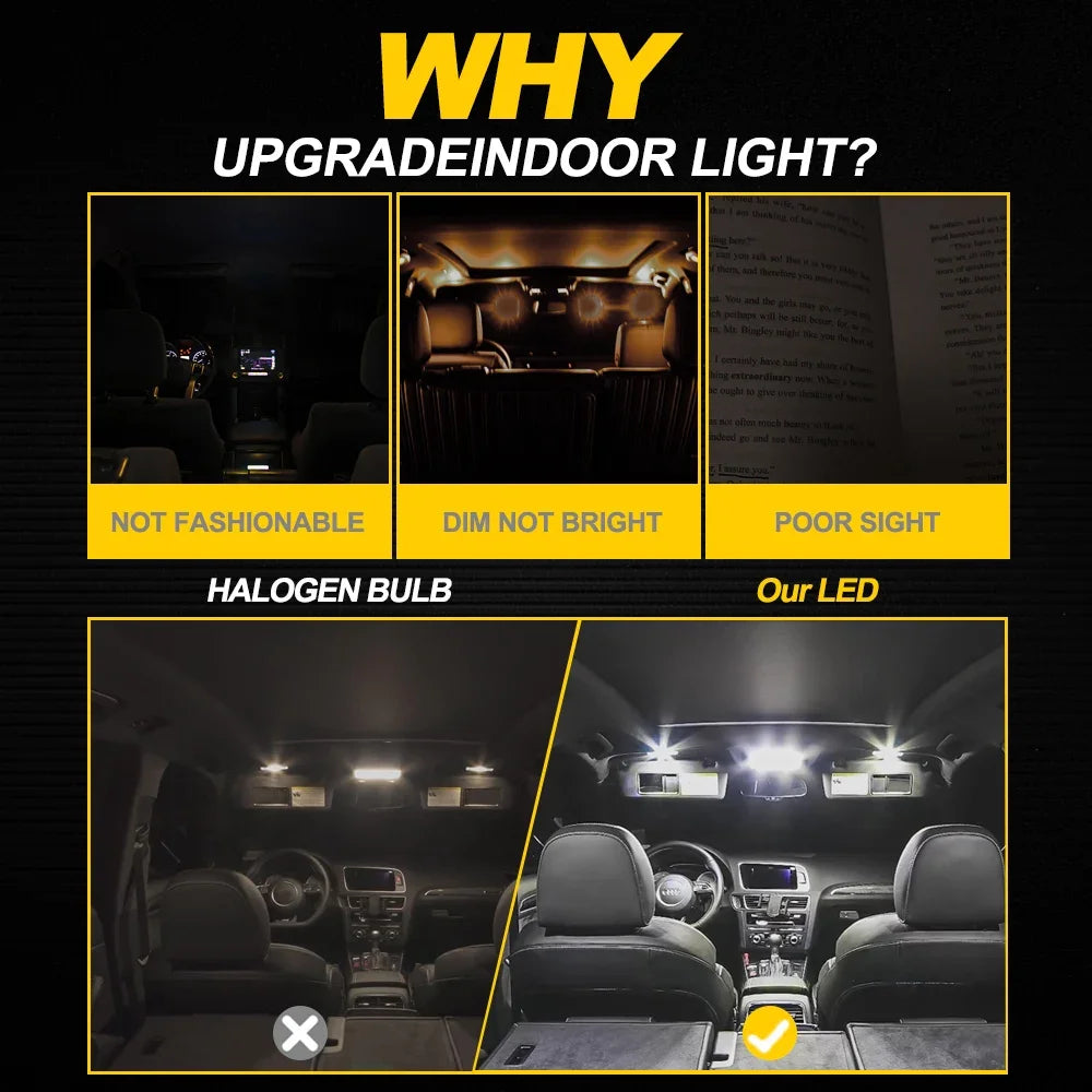 13-Piece LED Interior Light Kit for Toyota 2010-2016 - Canbus Error-Free Interior Bulbs