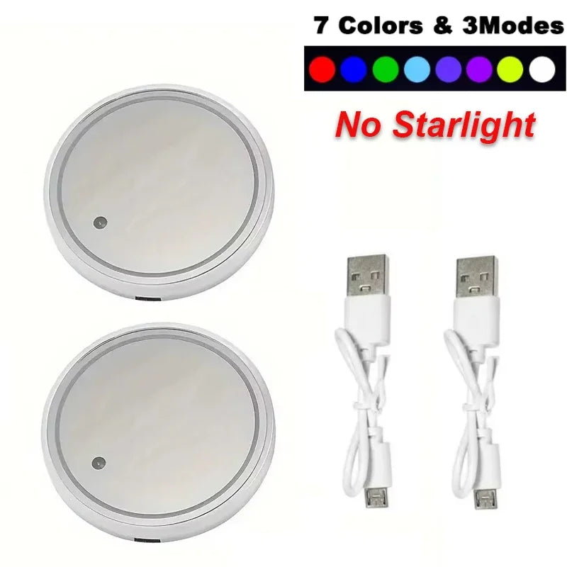 LED Car Cup Holder Lights Waterproof Cup Pad with 7 Colors Changing USB Charging Coaster Cup Mat Car Interior Accessories