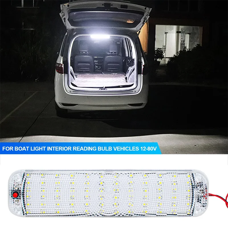 12V-80V High Brightness LED Panel Light Bar 72LED Car Interi