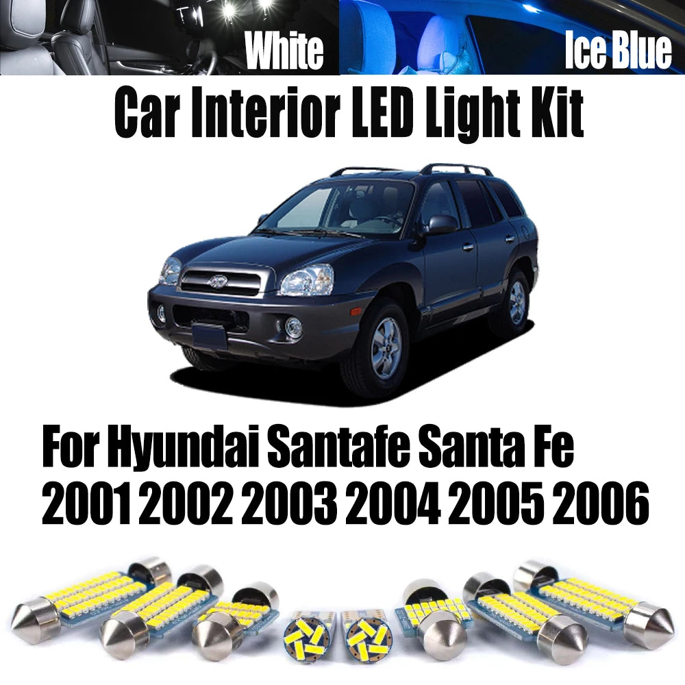 7-Piece LED Interior Light Kit for Hyundai - Canbus Error-Free Interior Bulbs
