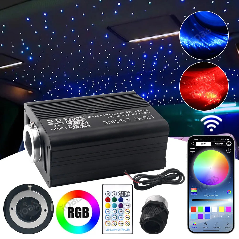 16W Starry Sky Twinkle Car Star Ceiling Light Fiber Optic Li