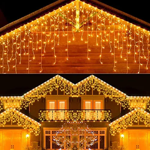 Christmas Outdoor Lights 20m Street Garland Winter Led Icicle Curtain Lights for House New Year and Christmas Decoration 2024