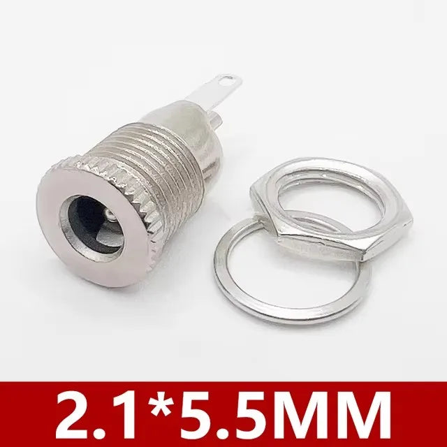 10/50PCS DC099 5.5 mm X 2.1mm DC Power Jack Socket 5.5 2.1 Female Panel Mount Connector 5.5 2.5mm Metal DC-099 Open Hole 11MM
