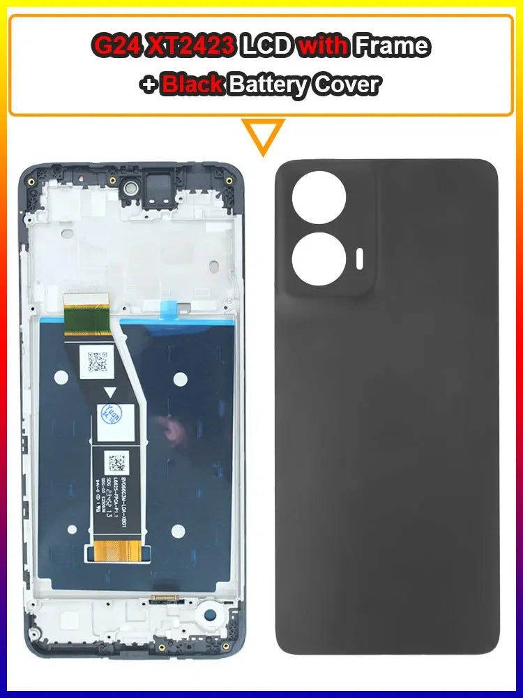 New LCD for Motorola Moto G24 LCD Display Touch Screen Digitizer Assembly for Moto G24 XT2423 LCD Replacement With Frame