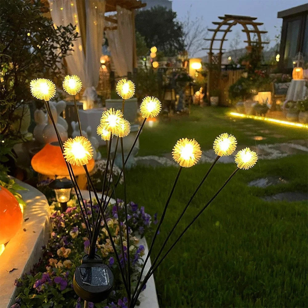 Solar Dandelion Lights 6 Heads Always on/Flashing Lawn Lamp 