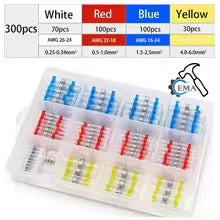 300/box Waterproof Solder Seal Heat Shrink Butt Wire Connectors Terminals Electrical Wire Cable Connectors Terminals