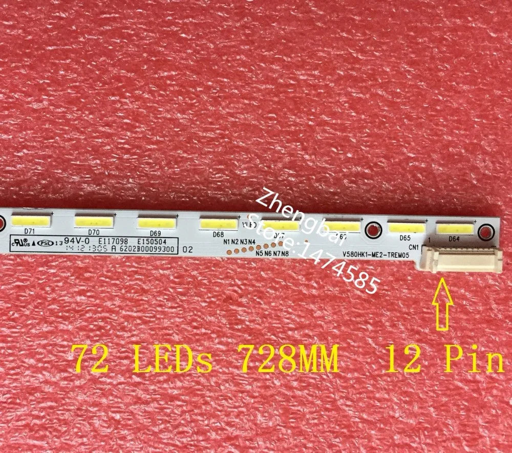 LED Backlight Strip for 1pcs/set 58PFF3250 L58F3700A V580HJ1-ME2 LED Strip V580HK1-ME2-TREM05 72 LEDs 728MM