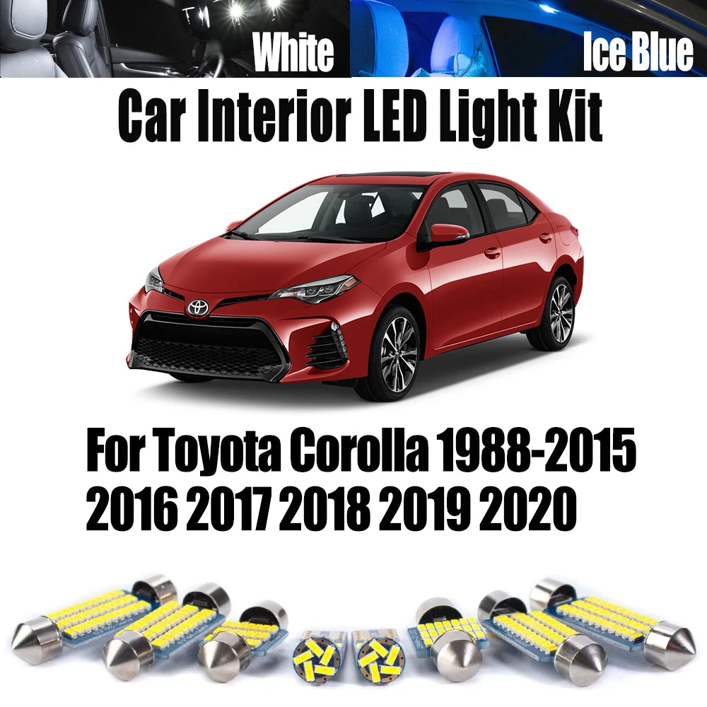 LED Interior Light Kit for Toyota Corolla 1988-2017 - Canbus Error-Free Interior Bulbs