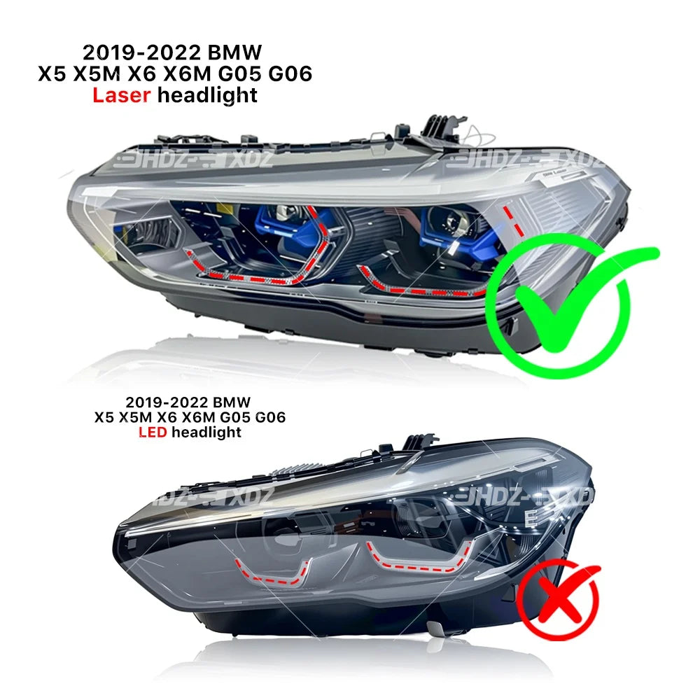 Angel Eye DRL LED Chips Lightsource For BMW G05 G06 X5 X6 F95 F96 2019-2022 Non-RGB Laser Headlight Daytime
