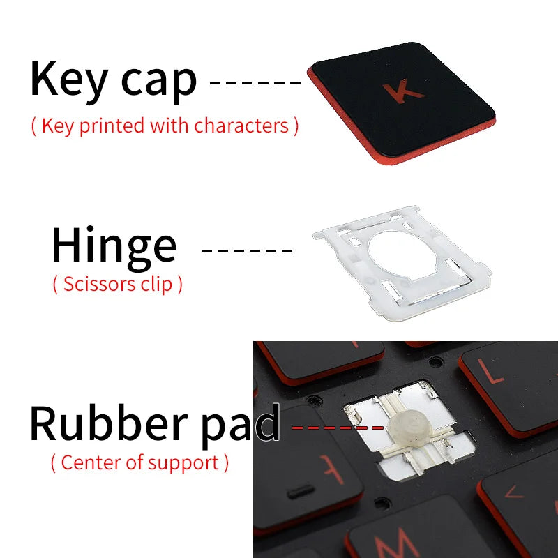 Keyboard Laptop For ASUS ACER HP DELL IBM Lenovo Xiaomi HUAWEI Samsung MSI LG Apple HASEE SONY Cap Keycap And Hinge Replacement