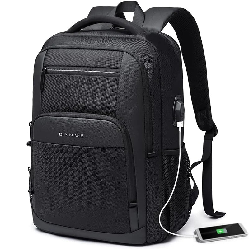 BANGE Lightweight 15.6 inch Laptop Backpack Waterproof USB Charge Port Multifunctional Travel Hiking School Bag Mochila for Men