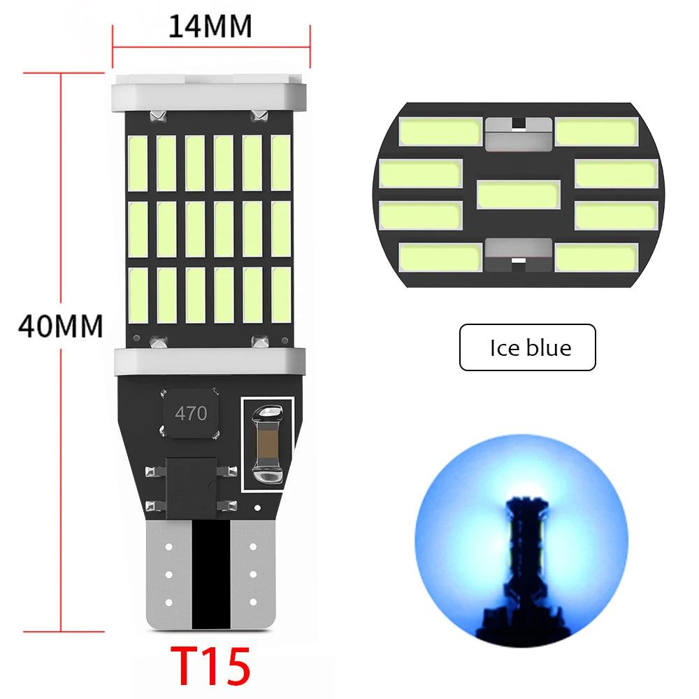 2/10pcs T10 W5W T15 W16W Car Led Lights Canbus No Error 4014SMD For Car Accessories Interior Lamps Tail Reverse Lights White 12V