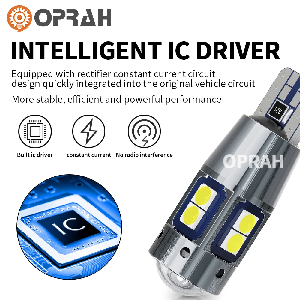 Oprah 5pcs LED T10 W5W Car Lights High Quality Canbus No Err