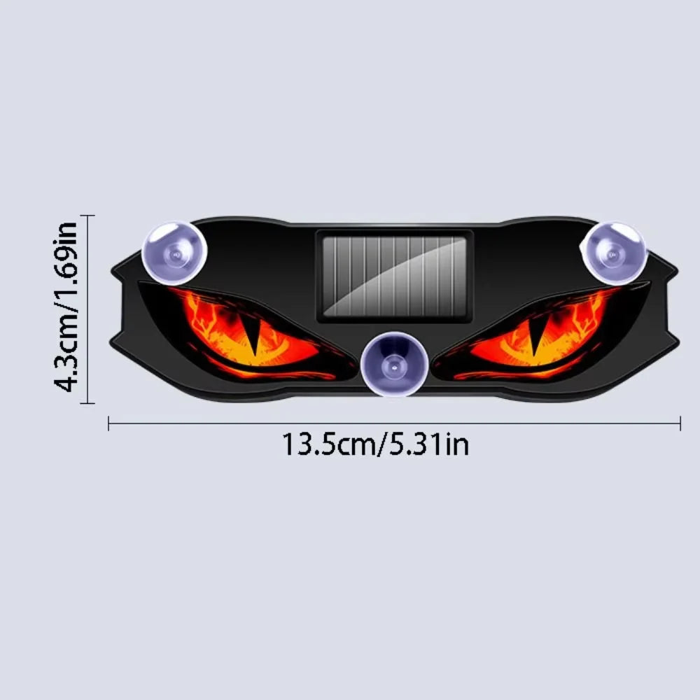 KEVANLY Solar Power Car Demon Eye Light Cool Flashing Warnin
