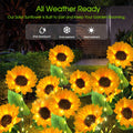 3 Head Solar Sunflower Lights LED Light Garland Outdoor Wate