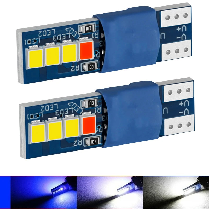 2pcs T10 Car Interior Reading Lamp No Error Dynamic Light Door Parking License Part W5W Canbus LED Signal Light Bulb Wedge Light