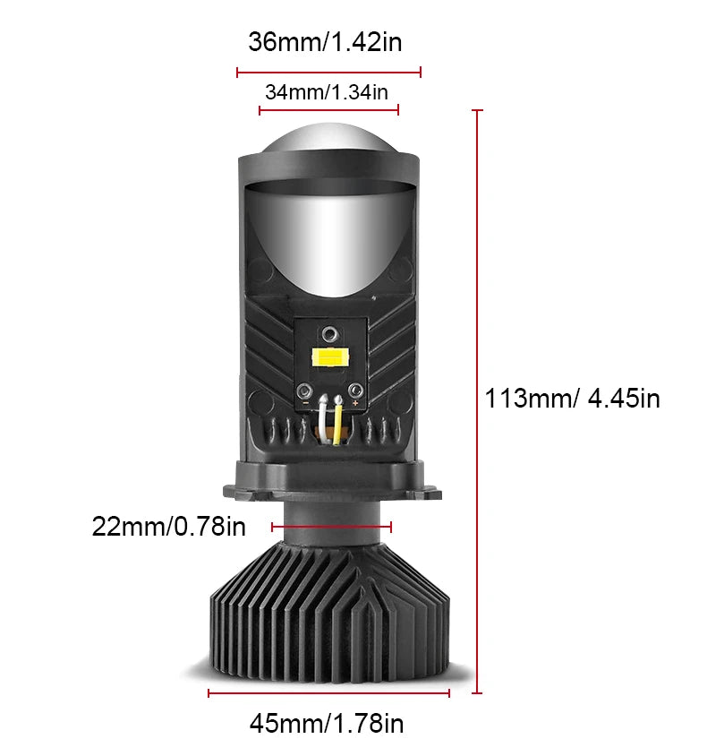 H4 Led Projector Headlights Bi Laser Lenses Mini Headlamps Auto Lights Motorcycle Car Vehicles High Power Bulbs Scanners CANBUS