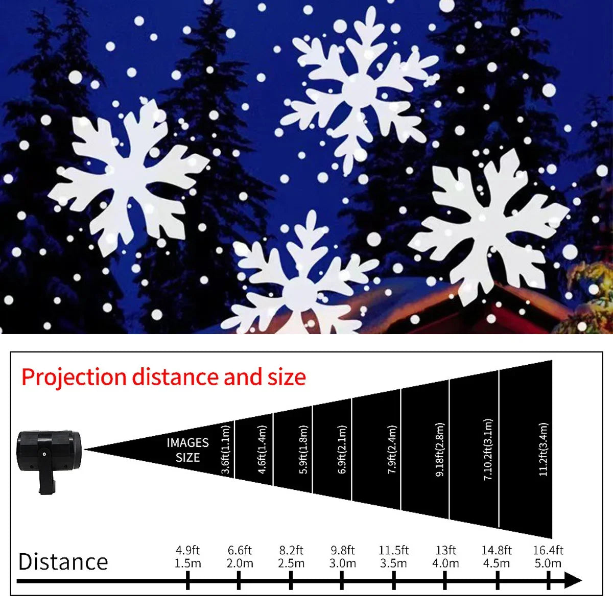 2025 LED USB Snowflake Projector Holiday Lights Christmas Pr