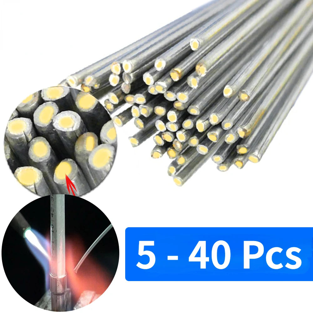 40Pcs No Need Solder Powder Aluminum Welding Rod 1.6/2MM Bra