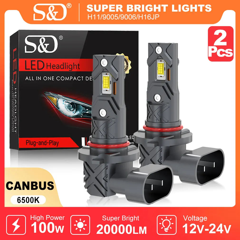 20000LM H11 LED Canbus H8 H9 H16JP 9005 HB3 9006 HB4 LED Car