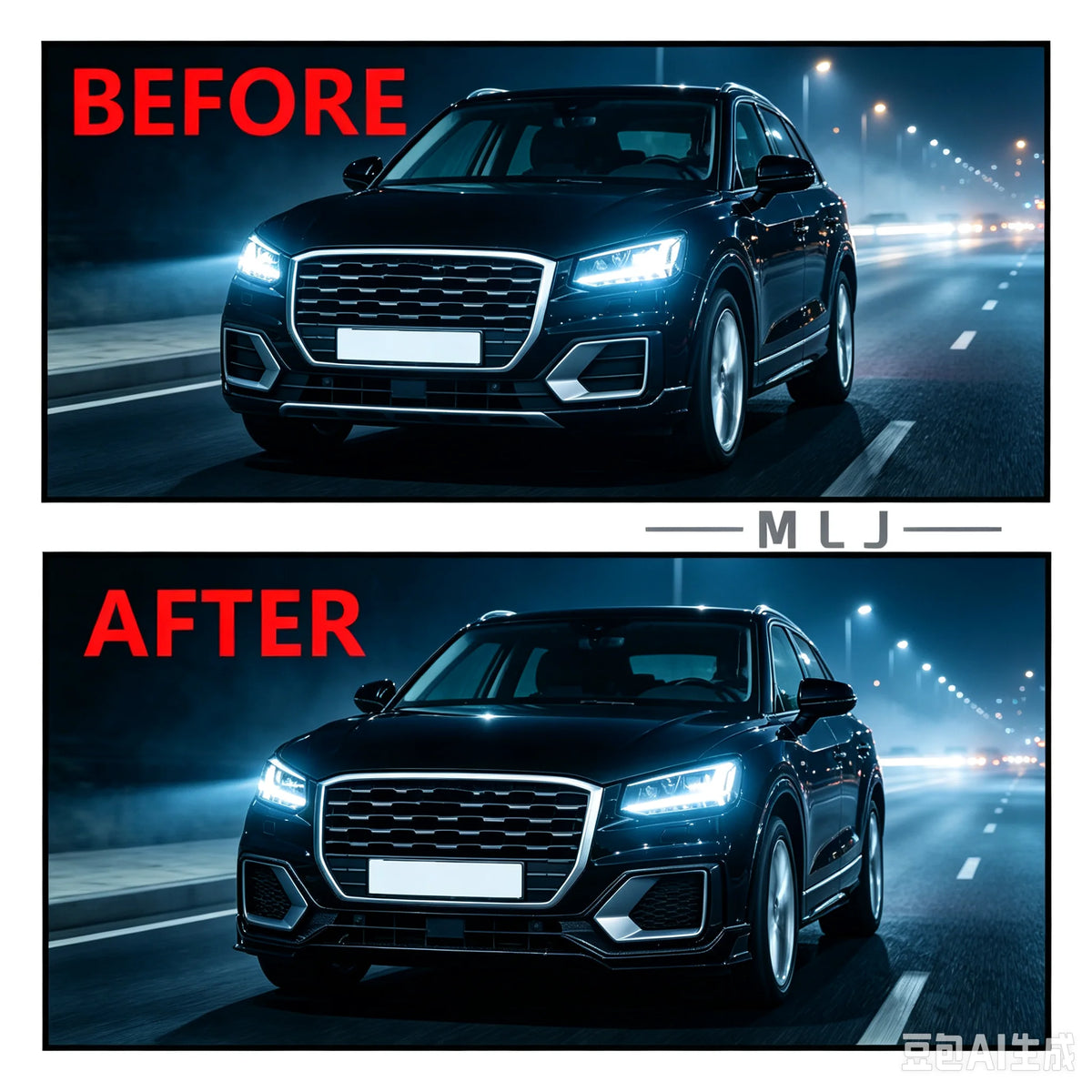 Angel Eye LED DRL Light Guide Strip Tube Daytime Running Light Replacement Front Headlamp Suitable For Audi