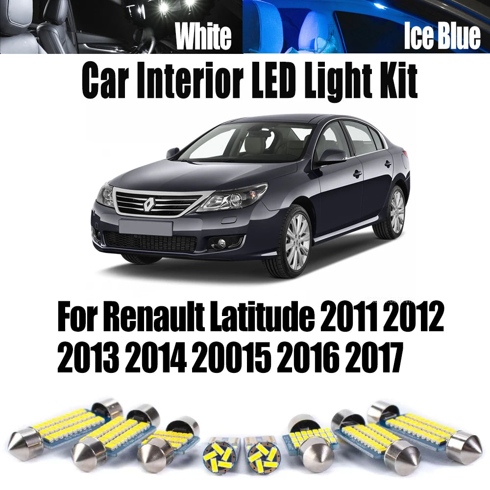 5 2016 2017 Vehicle LED Interior Reading Dome License Plate Door Footwell Light Kit for Renault