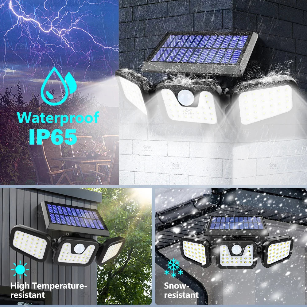 3 Head Solar Lights Outdoor Waterproof Motion Sensor Light 3