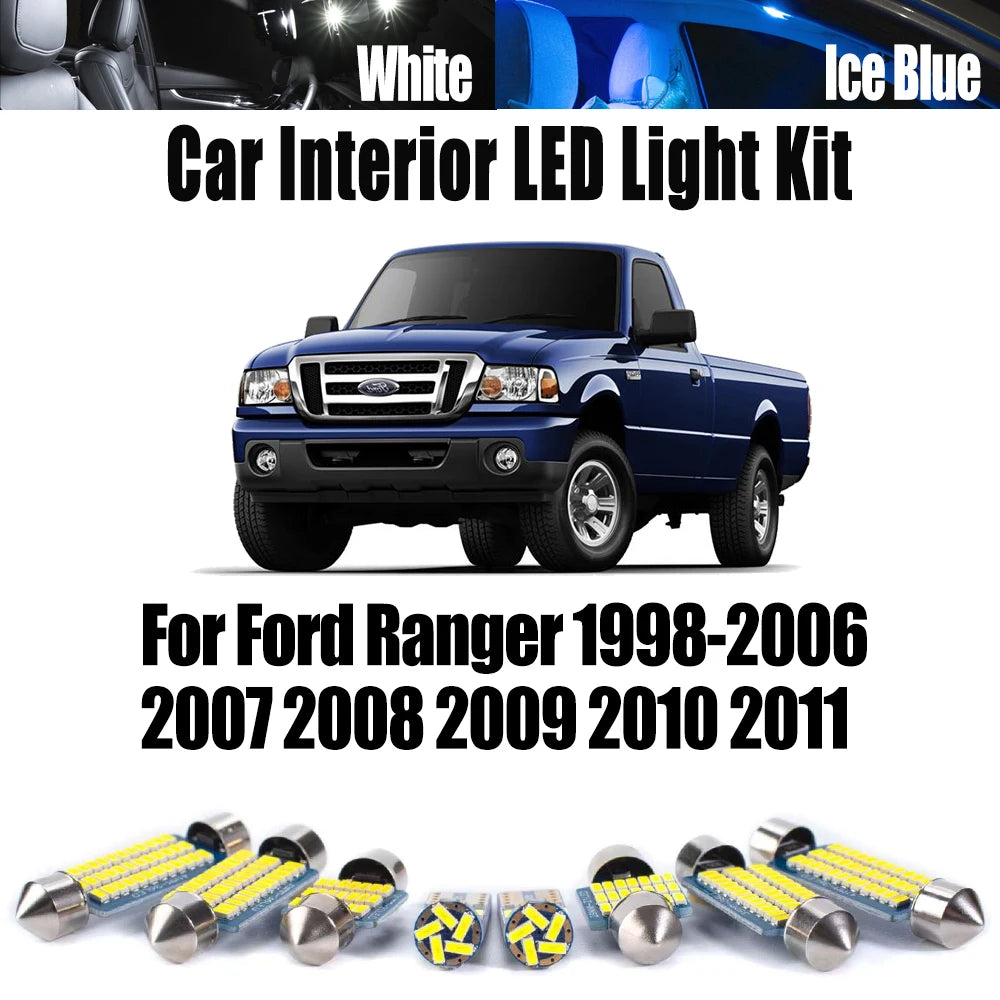 10-Piece LED Interior Light Kit for Ford 1998-2010 - Canbus Error-Free Interior Bulbs