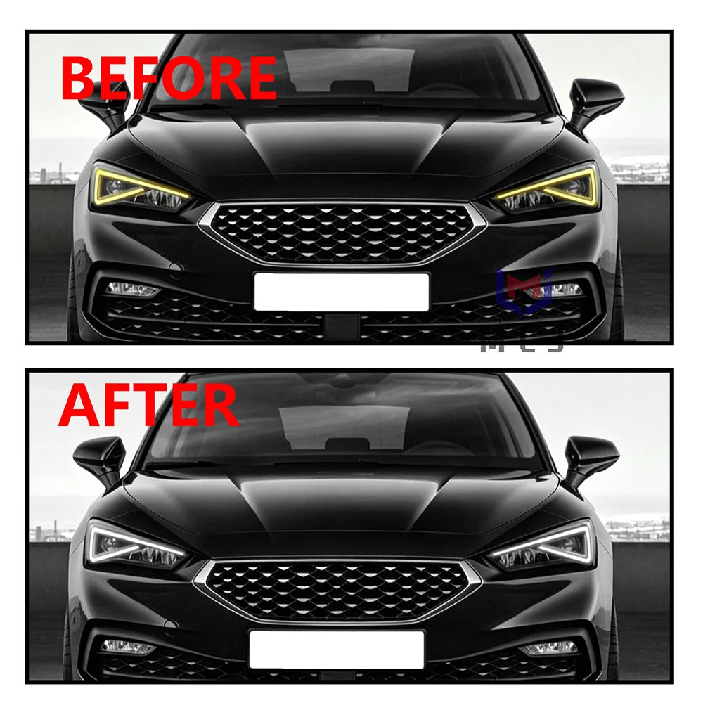 Angel Eyes Light Source Guide Plate Tube Strips For SEAT Leon 2021-2023 Headlight Replacement Spare Parts for