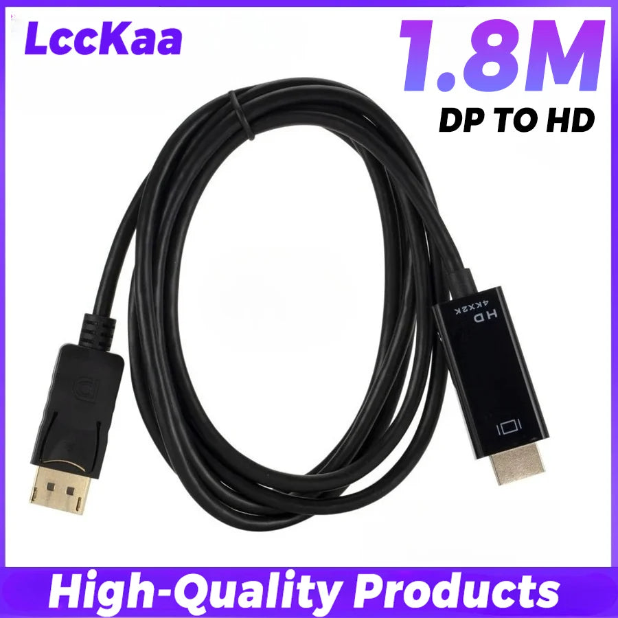 1.8M DP To HDMI-compatible Cable 4k DisplayPort To HD Adapter Male To Female DisplayPort To HDTV Converter for Monitor Projector